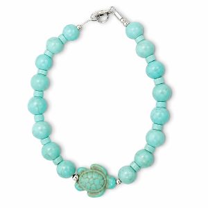 Turquoise Turtle Bead Bracelet
